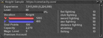 Signature for player Knight Sample