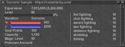 Signature for player Sorcerer Sample